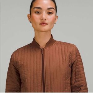 Like new sz 12 Lululemon non stop cotton bomber jacket roasted brown